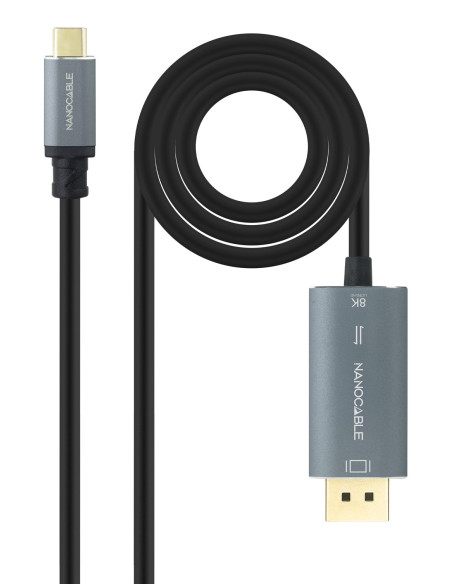 Nanocable 10.15.5022 adaptador de cable de vídeo 2 m USB Tipo C DisplayPort Negro