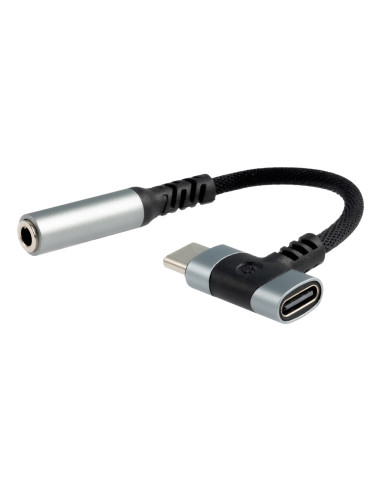 Nanocable 10.24.1207 cambiador de género para cable USB-C + USB-C 3.5 mm Negro