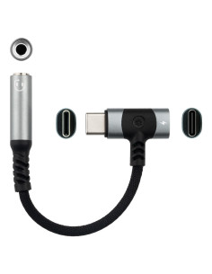 Nanocable 10.24.1207 cambiador de género para cable USB-C + USB-C 3.5 mm Negro 2