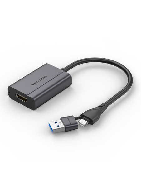 Vention ACYHB cambiador de género para cable USB-C + USB-A HDMI Gris