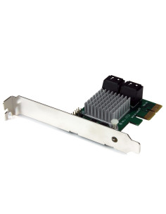 StarTech.com Tarjeta Controladora PCI Express 2.0 de 4 Puertos SATA III de 6Gbps RAID con Enlace HyperDuo para SSD - Adaptador