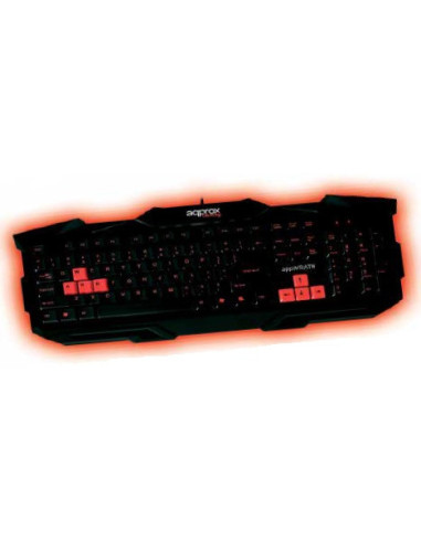 Approx appWRATH teclado Juego USB QWERTY Negro, Rojo