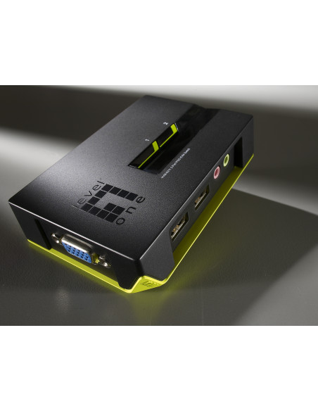 LevelOne Switch KVM de 2 puertos USB con audio