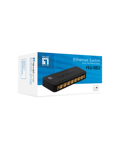 LevelOne FEU-0812 switch No administrado Fast Ethernet (10 100) Negro