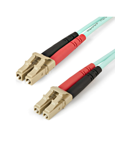 StarTech.com Cable de 5m de Fibra Óptica Multimodo LC UPC a LC UPC OM4 - 50 125µm - Fibra LOMMF VCSEL - Redes de 100G - Cable