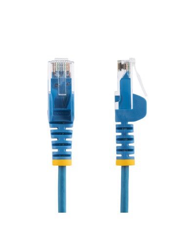 StarTech.com Cable Cat6 de 2,5m - Delgado - con Conectores RJ45 sin Enganches - Azul