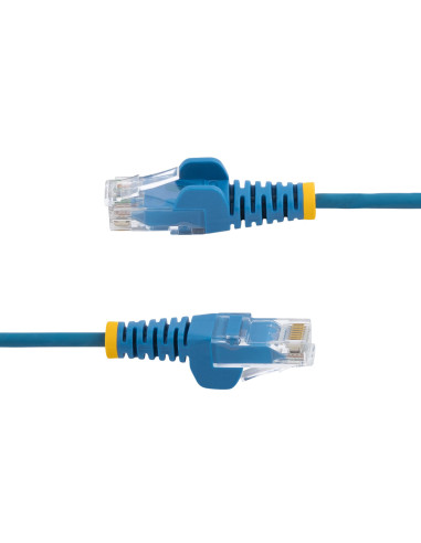 StarTech.com Cable Cat6 de 2,5m - Delgado - con Conectores RJ45 sin Enganches - Azul
