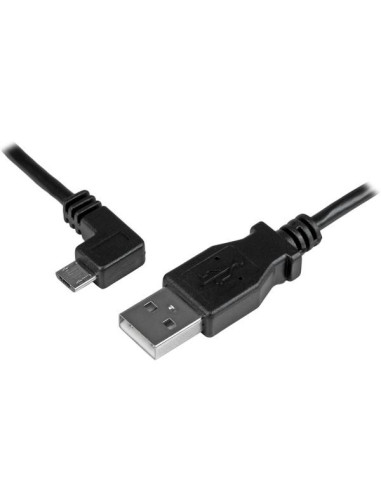 StarTech.com Cable de 1m Micro USB con conector acodado a la izquierda - Cable de Carga y Sincronización
