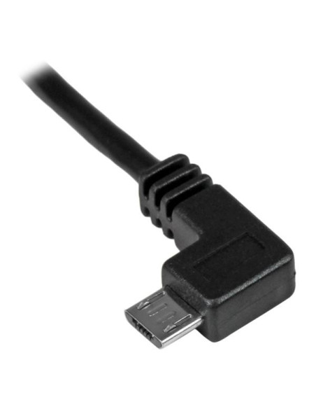 StarTech.com Cable de 1m Micro USB con conector acodado a la izquierda - Cable de Carga y Sincronización