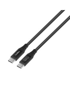 CoolBox CABLE TRENZADO USB-C USB-C 3.2 GEN2 DATOS 10GBPS + CARGA RAPIDA 60W ALUMINIO