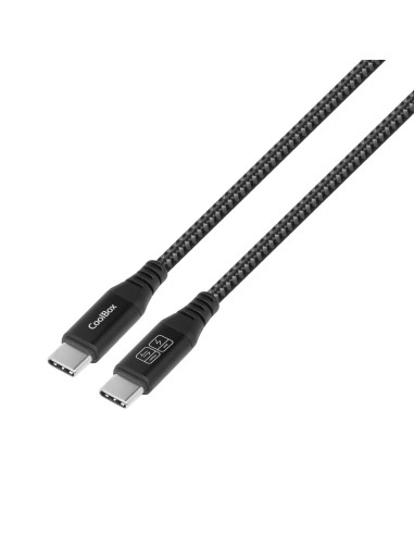 CoolBox CABLE TRENZADO USB-C USB-C 3.2 GEN2 DATOS 10GBPS + CARGA RAPIDA 60W ALUMINIO