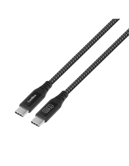 CoolBox CABLE TRENZADO USB-C USB-C 3.2 GEN2 DATOS 10GBPS + CARGA RAPIDA 60W ALUMINIO