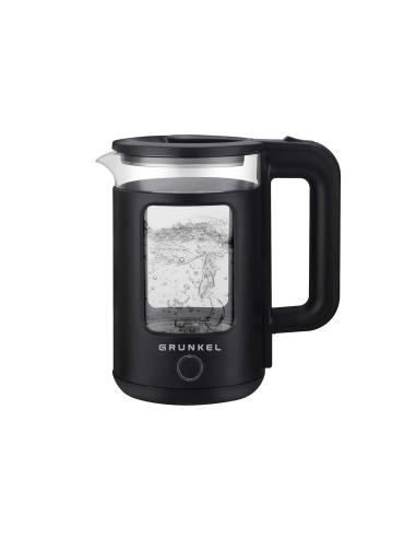 Grunkel HV-18CWPNG tetera eléctrica 1,8 L 1500 W Negro, Transparente