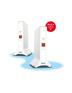 Mesh Set FRITZ! 4200 2-pack Edition International Doble banda (2,4 GHz   5 GHz) Wi-Fi 6 (802.11ax) Rojo, Blanco 2x2 4x4