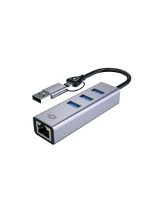 Conceptronic ABBY25G base para portátil y replicador de puertos Alámbrico USB 3.2 Gen 1 (3.1 Gen 1) Type-A + Type-C Gris