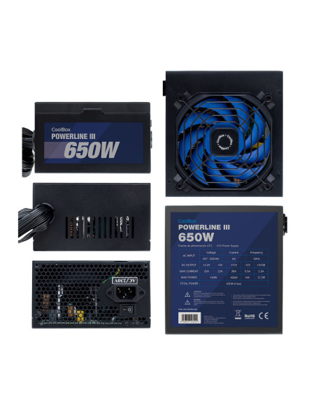 CoolBox FUENTE DE ALIMENTACION ATX POWERLINE III 650W 85%EFI