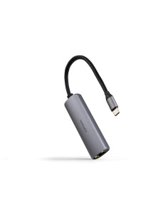 Nanocable Adaptador USB-C 3.1 a RJ45, con PD 100W, USB-C M, Aluminio, Color Gris, 18 cm
