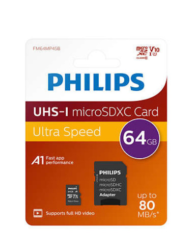 Philips FM64MP45B 00 memoria flash 64 GB MicroSDXC UHS-I Clase 10