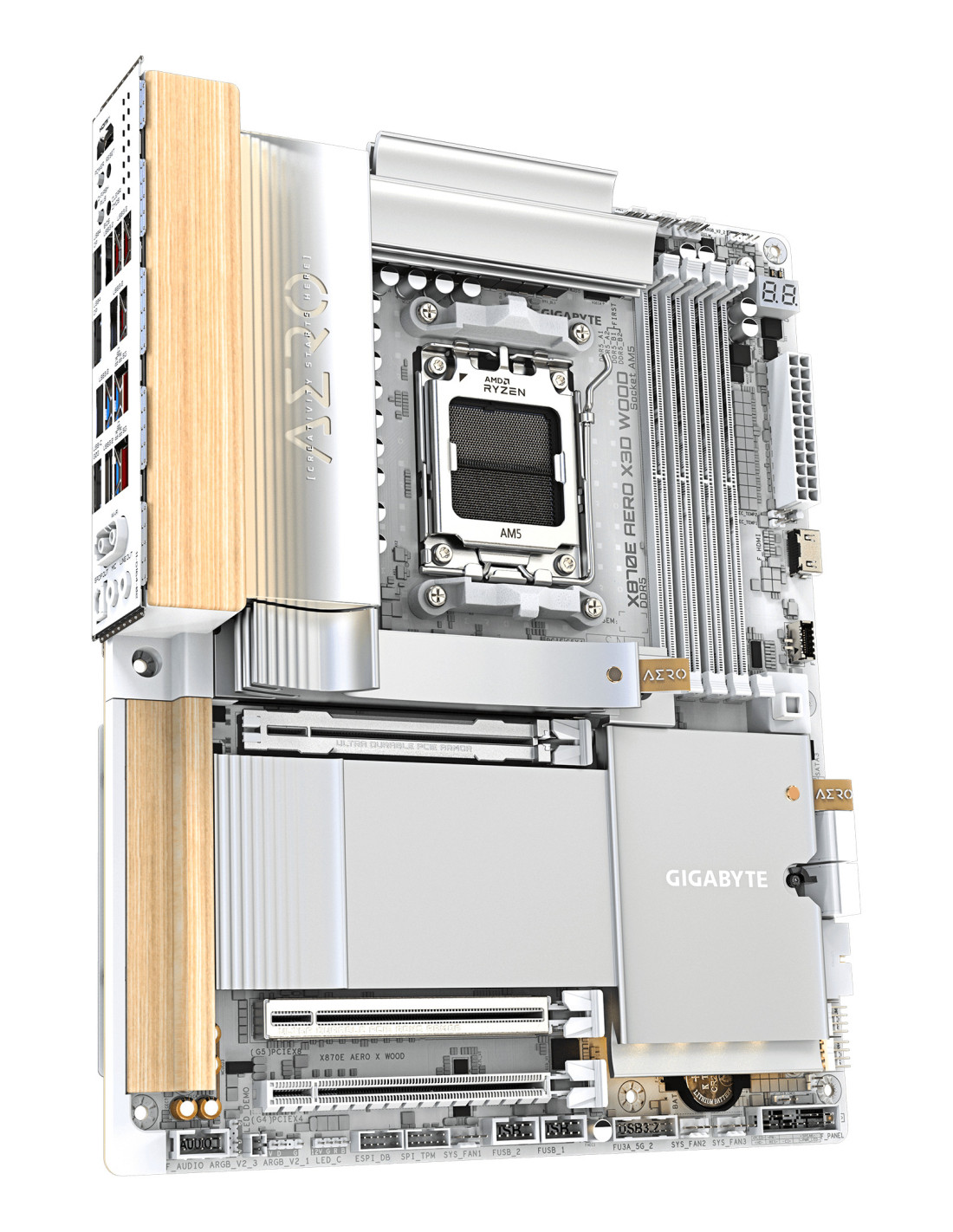 GIGABYTE X870E AERO X3D WOOD Placa Base - Compatible con procesadores ...