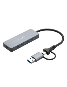 Ewent EW1151 hub de interfaz USB Tipo C 10000 Mbit s Gris