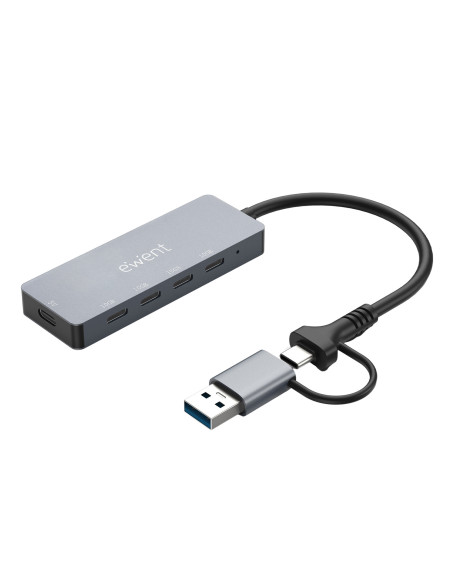 Ewent EW1151 hub de interfaz USB Tipo C 10000 Mbit s Gris