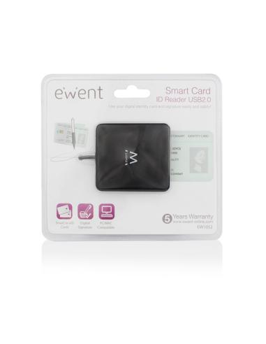 Ewent EW1052 lector de tarjeta inteligente USB USB 2.0 Negro