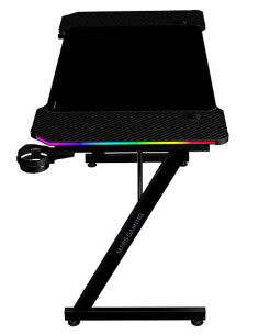 Mars Gaming MGD-X120RGB, Mesa Gaming Ergonómica, Iluminación ARGB con Mando, Fibra de Carbono, Alfombrilla XXL, Soporte 2