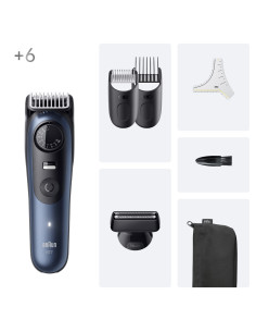 Braun BeardTrimmer 7 BT7520 Batería 40 2 cm Mojado y seco Negro, Azul 2