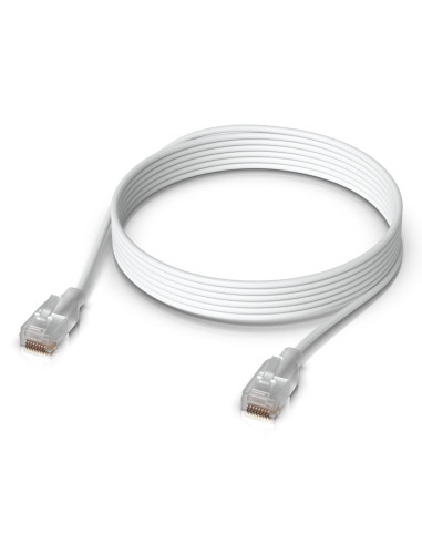 Ubiquiti UACC-Cable-Patch-EL-3M-W cable de red Translúcido, Blanco Cat6