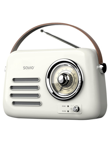 Savio RS-02 radio Portátil Analógica Blanco