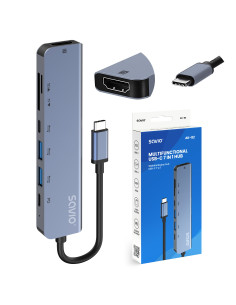 Savio AK-82 hub de interfaz USB Tipo C 5000 Mbit s Negro