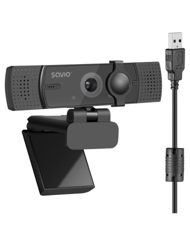 Savio CAK-05 cámara web 3,7 MP 2560 x 1440 Pixeles USB Negro