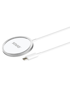 Savio LA-11 cargador de dispositivo móvil Teléfono móvil, Universal Blanco CC Cargador inalámbrico Interior