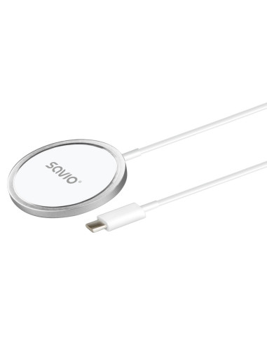 Savio LA-11 cargador de dispositivo móvil Teléfono móvil, Universal Blanco CC Cargador inalámbrico Interior