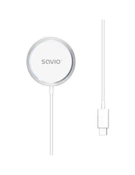 Savio LA-11 cargador de dispositivo móvil Teléfono móvil, Universal Blanco CC Cargador inalámbrico Interior