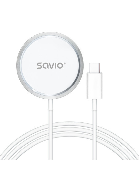 Savio LA-11 cargador de dispositivo móvil Teléfono móvil, Universal Blanco CC Cargador inalámbrico Interior