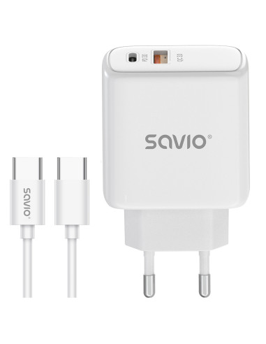 Savio LA-13 cargador de dispositivo móvil Universal Blanco Corriente alterna Carga rápida Interior