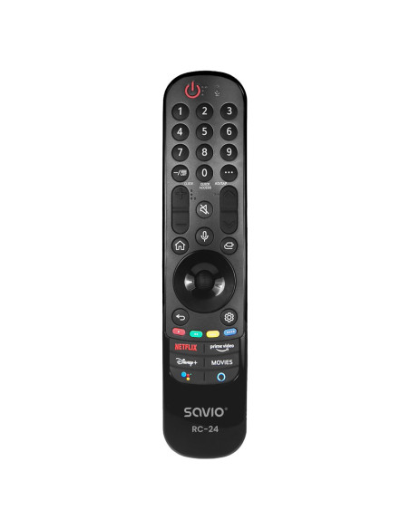 Savio RC-24 mando a distancia IR inalámbrico TV, Universal Botones