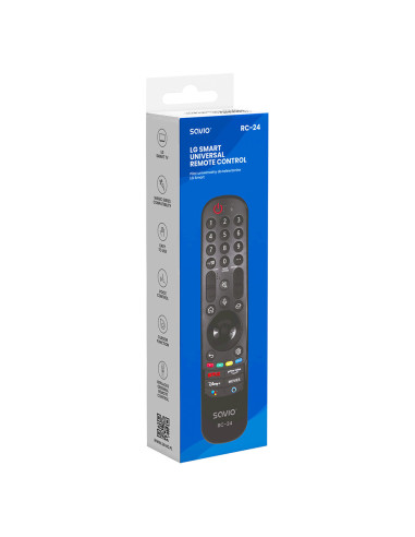 Savio RC-24 mando a distancia IR inalámbrico TV, Universal Botones