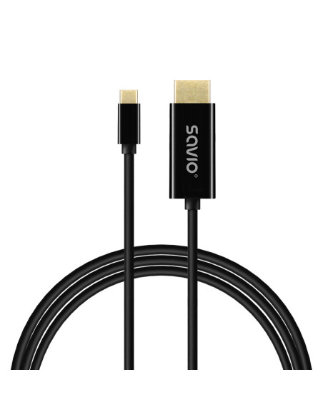 Savio CL-191 cable USB 2 m USB C Negro