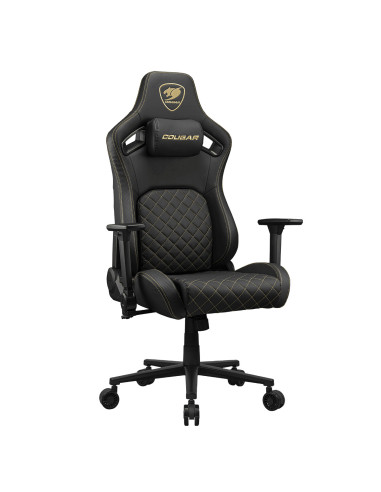 COUGAR CGR-DFL-GLB Silla para videojuegos de PC Asiento acolchado tapizado Negro, Oro