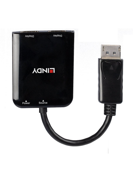 Lindy 38430 hub de interfaz DisplayPort 21600 Mbit s Negro