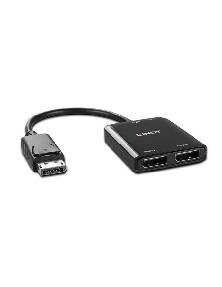 Lindy 38430 hub de interfaz DisplayPort 21600 Mbit s Negro