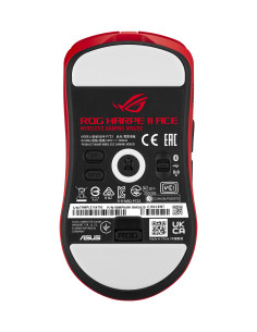 ASUS ROG Harpe II Ace RED ratón Juego mano derecha RF Wireless + Bluetooth + USB Type-A Óptico 42000 DPI 2