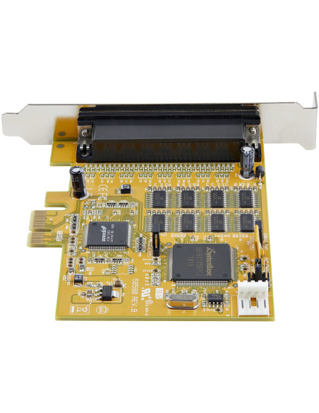 StarTech.com Tarjeta Adaptadora PCI Express Serie de 8 Puertos RS232 - Tarjeta Serial PCIe - DB9 UART 16C1050 - Tarjeta de