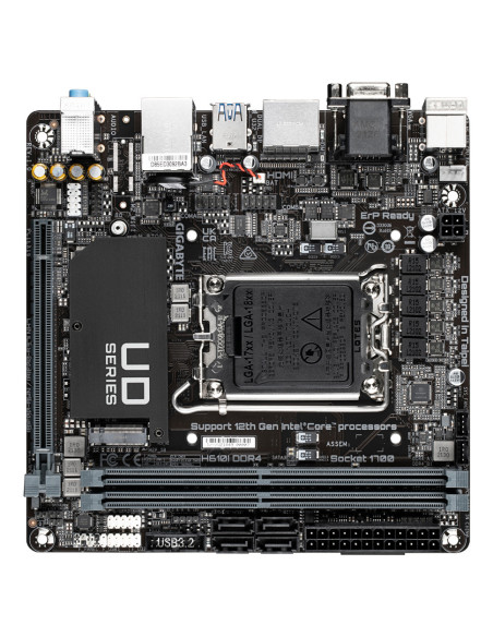 GIGABYTE H610I DDR4 Placa base - Compatible con procesadores Intel Core 14th CPUs, 4+1+1 Hybrid Digital VRM, up to 3200MHz