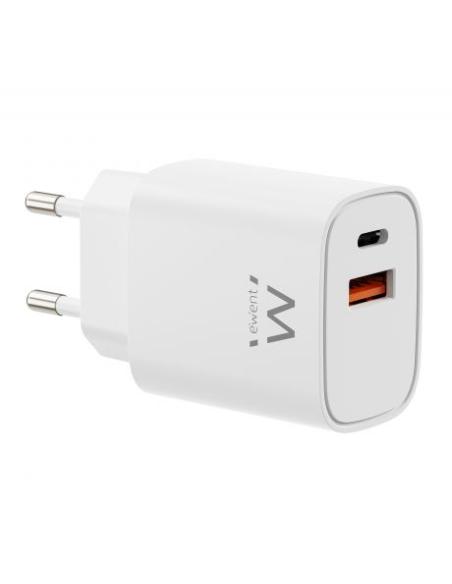 CARGADOR RED EWENT RAPIDO GaN 30W / USB-C PD / USB-A QC / COMPATIBLE APPLE Y ANDROID / EW1326