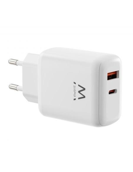 CARGADOR RED EWENT RAPIDO GaN 45W / USB-C PD / USB-A QC / COMPATIBLE APPLE Y ANDROID / EW1329
