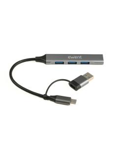 HUB EWENT USB-C + ADAPTADOR USB-A / 1 X USB-A 3.2 GEN1 5 GBPS / 3 X USB-A 2.0 / CARCASA ALUMININIO / CABLE 15 CM / EW1154 2