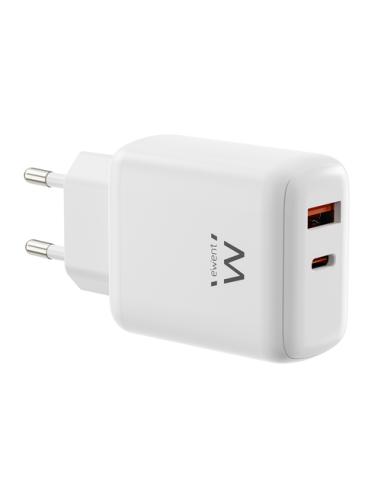 Ewent EW1329 cargador de dispositivo móvil Universal Blanco Corriente alterna Carga rápida Interior